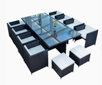 Ensemble de tables et chaises en rotin d'extérieur modernes et durables pour cours, jardins, loisirs, combinaison résistante à l'eau et à la protection solaire, table à thé