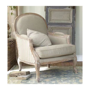 أريكة أمريكية لغرفة المعيشة، مقعد واحد بتصميم عتيق راقٍ من الخشب الصلب - Product Image 1