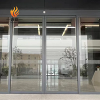 Puerta de Entrada Automática con Sensor, de Aluminio con Aislamiento Térmico, de Lujo y Ahorro de Energía, para Edificios de Oficinas de Alta Gama