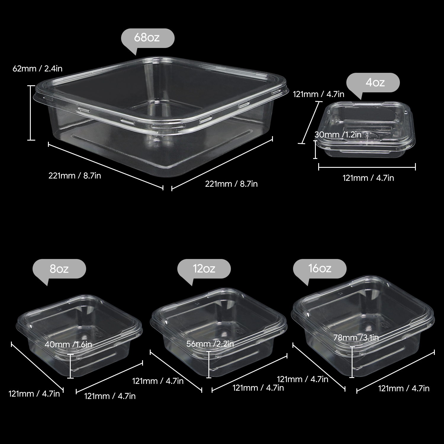 clear dessert containers