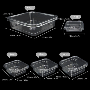 Thực phẩm-lớp trong suốt 4/8/12/16/68oz bánh Hộp bao bì rPet nhựa vỏ sò món tráng miệng <span class=keywords><strong>container</strong></span> - Product Image 5