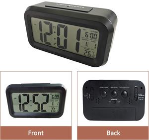 שעון שולחני דיגיטלי שקט ופשוט עם תאורת לילה חכמה, תצוגת שבוע/תאריך וטמפרטורה - Product Image 4