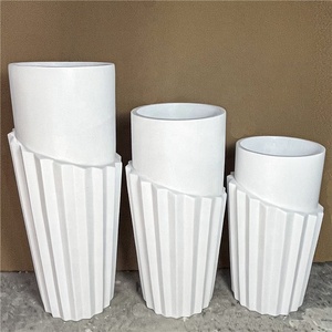 Lớn trắng gốm bảng Flower Vase Đối với trang chủ và trang trí sân vườn thanh lịch tầng Vase - Product Image 3