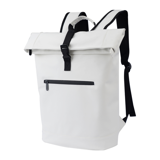 Custom Eco-friendly Recycled Unisex Vintage Pu Waterproof Laptop Backpack Outdoor Fashion Expandable Roll Top College Backpack