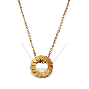 Collier Pendentif Géométrique en Acier Inoxydable Doré XL475 Chaîne Claviculaire Bijoux Tendance - Product Image 5