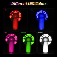 Logo marchio stampa messaggio Mini ventilatore portatile a batteria programmabile Display a Led portatile ventilatore elettrico per la festa di concerto