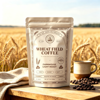 Sachet Doypack personnalisé avec logo imprimé en gravure pour grains de café, 250g, 500g, 1kg, avec fermeture Ziplock et valve de dégazage pour café torréfié