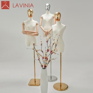 Maniquí de Plástico Electrochapado Lavinia para la Parte Superior del Cuerpo con Soporte para Exhibición de Pelucas y Sombreros, Ideal para Exhibición de Ropa Femenina en Escaparates - Product Image 1