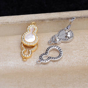 Hebilla de Plata 925 para Collar con Forma de Calabaza, Accesorios para Joyería de Perlas, Hebilla de Reparación Semiterminada, Hebilla de Concha, Conector de Colgante 5876 - Product Image 2