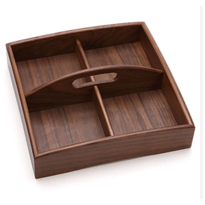 Solid Wood Dried Fruit Box 4-7 Compartments Rectangle Portable Storage Tray For Snacks Candy Nuts Living Room Use - Product Image 3