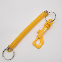 Porte-clés à ressort rétractable en spirale Anti-perte anti-vol cordon extensible porte-clés de sécurité fermoir homard en métal porte-clés extensible