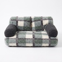 Canapé-lit pour chien rectangulaire en peluche Sherpa, double place, avec fond antidérapant et rembourrage en polyester – Offre Spéciale