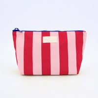 Trousse de Toilette de Voyage en Toile Robuste Personnalisable avec Logo, Rayée, pour Femmes