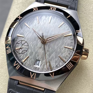Reloj de Alta Gama para Hombre, Nuevo y Moderno, con Caja de Acero, Bisel de Cerámica Negra, Correa de Cuero Negra, Diseño Icónico de Garras, Fecha, Luminoso, Cristal de Zafiro - Product Image 2