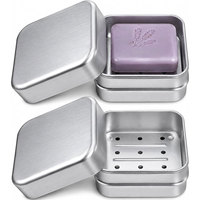 Étuis à savon de voyage en aluminium, porte-savons portables résistants à l'humidité, boîtes à savon métalliques auto-drainantes avec couche de drainage
