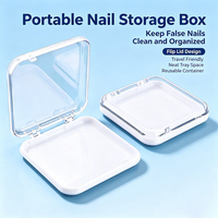 Boîte carrée en plastique SUNSHING pour faux ongles à presser, vide, faite à la main, étui de rangement pour ongles artificiels, boîte transparente à charnière
