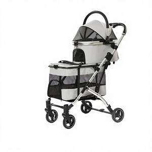 Carrinho de <span class=keywords><strong>Pet</strong></span> Dobrável de Alumínio com 4 Rodas, Grande Espaço, Desmontável, para Gatos e Cães, Atacado - Product Image 1