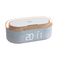 Nouvelle lampe de table LED intelligente 2025 avec radio, chargeur sans fil pour téléphone portable, haut-parleur, réveil, veilleuse, étanche IPX6, AirPlay