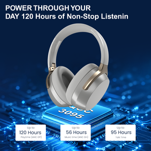 <span class=keywords><strong>Casque</strong></span> sans fil supra-auriculaire avec annulation active du <span class=keywords><strong>bruit</strong></span> 6.1, batterie amovible, IPX3, LED, 120 heures d'autonomie, Super Bass - Product Image 2
