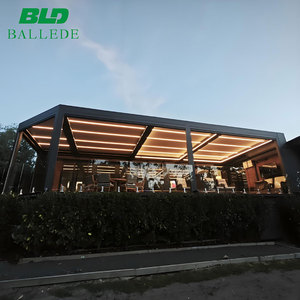Pabellón Moderno de Aluminio para Exteriores, Gazebo con Techo de Láminas Motorizadas, Pérgola Bioclimática para Jardín y Barbacoa, <span class=keywords><strong>Precio</strong></span> de Fábrica - Product Image 4