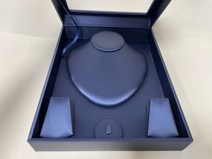Wholesale Navy PU Leather Jewelry Box With Clear Top Window Velvet <b>Insert</b> Necklace Pendant Display Gift Box Custom Logo - Product Image 4