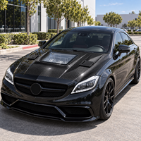 Cache-moteur transparent en fibre de carbone 3K sergé brillant pour Mercedes-Benz Classe CLS W218 (CLS300, CLS350, CLS63) – Pièce de modification à visser