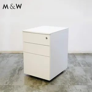 M & W laci kantor bergerak 3-laci kabinet pengisi logam lemari arsip vertikal dengan bingkai File gantung