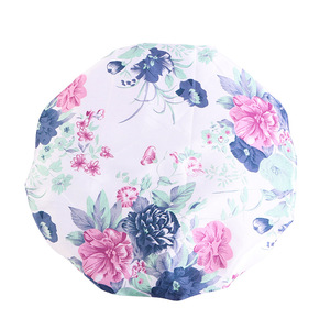 SYH777 Personnalisé Designer Double Couches Étanches Élastique Réutilisable Bonnets de <span class=keywords><strong>Bain</strong></span> pour Dames Femmes Spa Cyclisme Sports Parties - Product Image 6