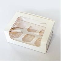Boîte à pâtisserie rectangulaire écologique personnalisée avec fenêtre pour desserts et gâteaux, en carton blanc avec laminage mat, boîte à cupcakes