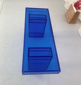 Chaise d'Exposition à Chaussures en Acrylique Bleu Tendance, Transparente et de Luxe, Vente en Gros - Product Image 4