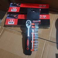 Juego de Llaves de Trinquete Profesional de 12 Piezas y 72 Dientes, Juego de Herramientas de Reparación Automotriz de Acero Cr-V Métrico de Alto Torque con Mango Ergonómico