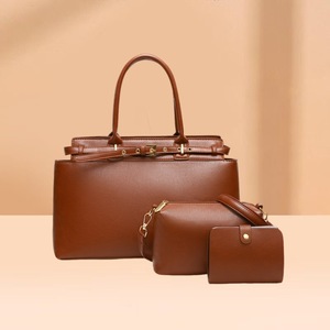 Ensemble de sacs à main pour femmes, 3 pièces, grande capacité, décontracté, imperméable, sac à main pour le travail, sac bandoulière, portefeuille court, fermeture à glissière - Product Image 1