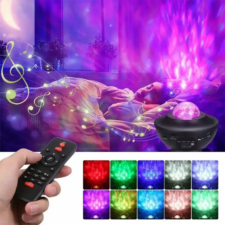 Decoración del hogar Aurora estrella proyector LED noche luz sala de juegos Bluetooth RGB lámpara interior mini USB recargable luz estrellada