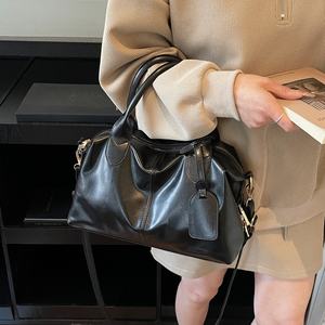 Sac à main Boston polyvalent pour femme, design de marque, motif litchi, grande capacité, sac à bandoulière unique, sac fourre-tout Hobo - Product Image 4