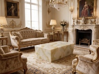 Table basse rectangulaire haut de gamme en pierre de jade verte exquise pour hôtel de luxe, villa, salon, chambre à coucher