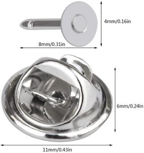 卸売PVC真鍮バタフライクラッチバッジタイタックピンバックピンとの交換 (シルバーとゴールデン) - Product Image 5