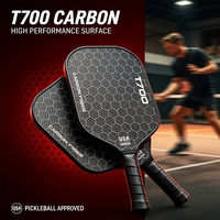 Ensemble complet de raquettes de pickleball en fibre de carbone T700, 2 raquettes avec 4 balles et sac de transport pour la famille en plein air