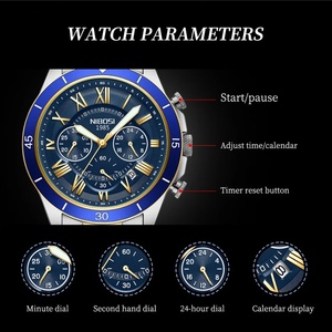 Reloj de Lujo NIBOSI para Hombre, Reloj Deportivo de Cuarzo, Resistente al Agua, Luminoso, Cronógrafo de Acero Inoxidable, Reloj Masculino - Product Image 5