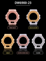 Boîtier de montre en laiton serti de moissanite VVS, compatible avec les montres Casio G-Shock DW6900, pièces de montre de luxe hip-hop, vente en gros