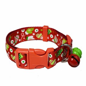 Christmas <b>Pet</b> <b>Collar</b> Red Green Bell Adjustable Cartoon Pattern For Cats And Dogs Small Size - Product Image 1