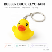 Porte-clés Canard en Caoutchouc Jaune, Mignon Pendentif Canard de Dessin Animé, Breloque pour Clés de Voiture, Cadeau pour Enfants, Accessoire de Sac de Fête