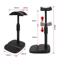 Untuk CT-GH-206 Harga Pabrik ABS Desktop Earphone Hanger Stand Universal Headset Holder Cell Phone Slot Display Rack