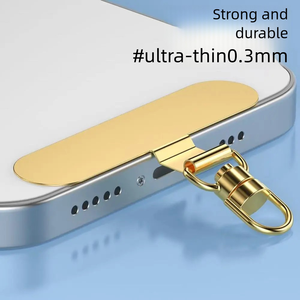 Cordon de téléphone ultra-fin en acier inoxydable de 0,3 mm, design en arc, sans débordement, boucle pivotante à 360°, universel pour téléphones - Product Image 3
