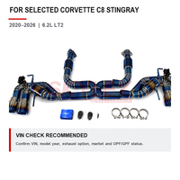 Échappement arrière à soupapes en titane pour Chevrolet Corvette C8 Stingray 6.2L LT2 2020-2026 avec X-Pipe et embouts quadruples