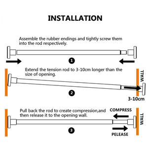 <span class=keywords><strong>Tringle</strong></span> à rideau de <span class=keywords><strong>douche</strong></span> HB, maintien solide <span class=keywords><strong>sans</strong></span> perçage, <span class=keywords><strong>tringle</strong></span> à rideau coulissante, acier inoxydable, ne s'effondre jamais pour la salle de bain, la cuisine - Product Image 5