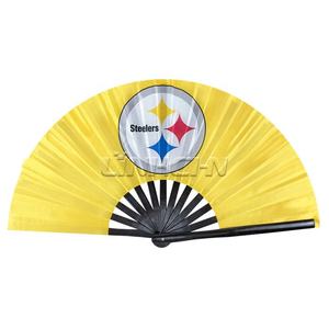 Ventilador de bambú personalizado de 13 pulgadas para bailar Rave Clack, logotipo de mano grande, sublimación, ruido fuerte, pintado, impresión personalizada de Bambú - Product Image 3