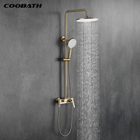 Ensemble de douche en laiton avec mitigeur eau chaude/froide, colonne de douche cascade et douchette à main pour la rénovation de salle de bain