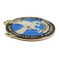 Autocollant d'emblème OEM de moto en or bleu spécialement fabriqué en alliage métallique, Badges de voiture personnalisés avec Logo 3D de l'ordre frère des aigles