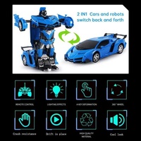 Coche de Juguete Transformable Innovador con Diseño 1:18, Robot Auto a Control Remoto, Batería Recargable por Cable USB, Alcance de 30m para Niños
