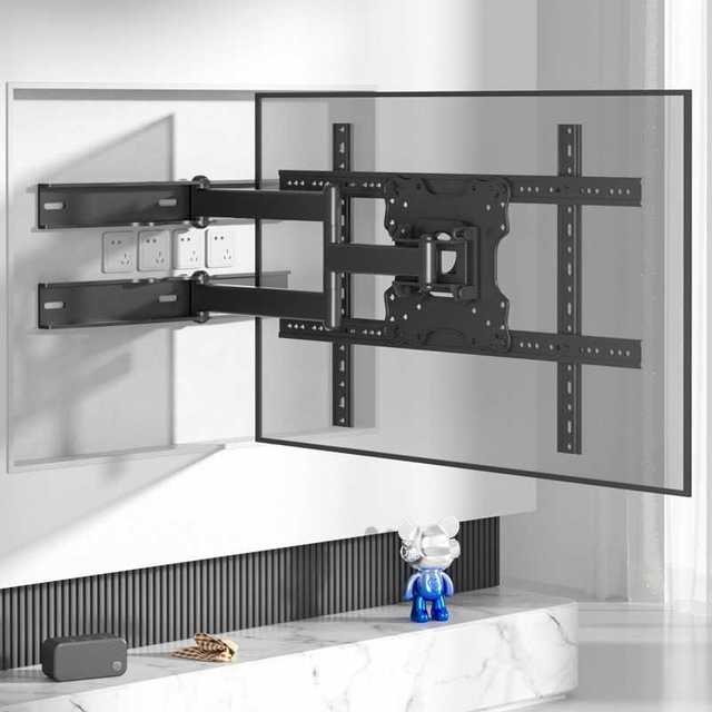 37-65 Inch Steel Metal Swivel TV Mount with Telescopic 90-Degree Folding Swing Wall-Mounted Bracket